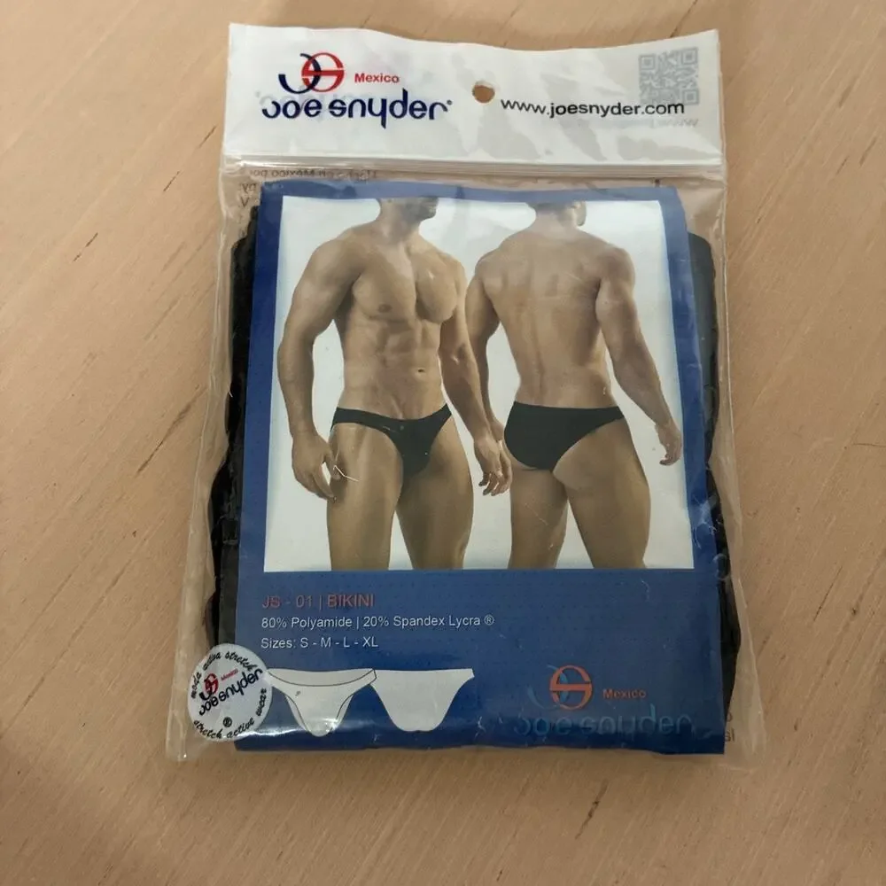 Joe Snyder Black Bikini Brief Underwear Men's Size L Brand New